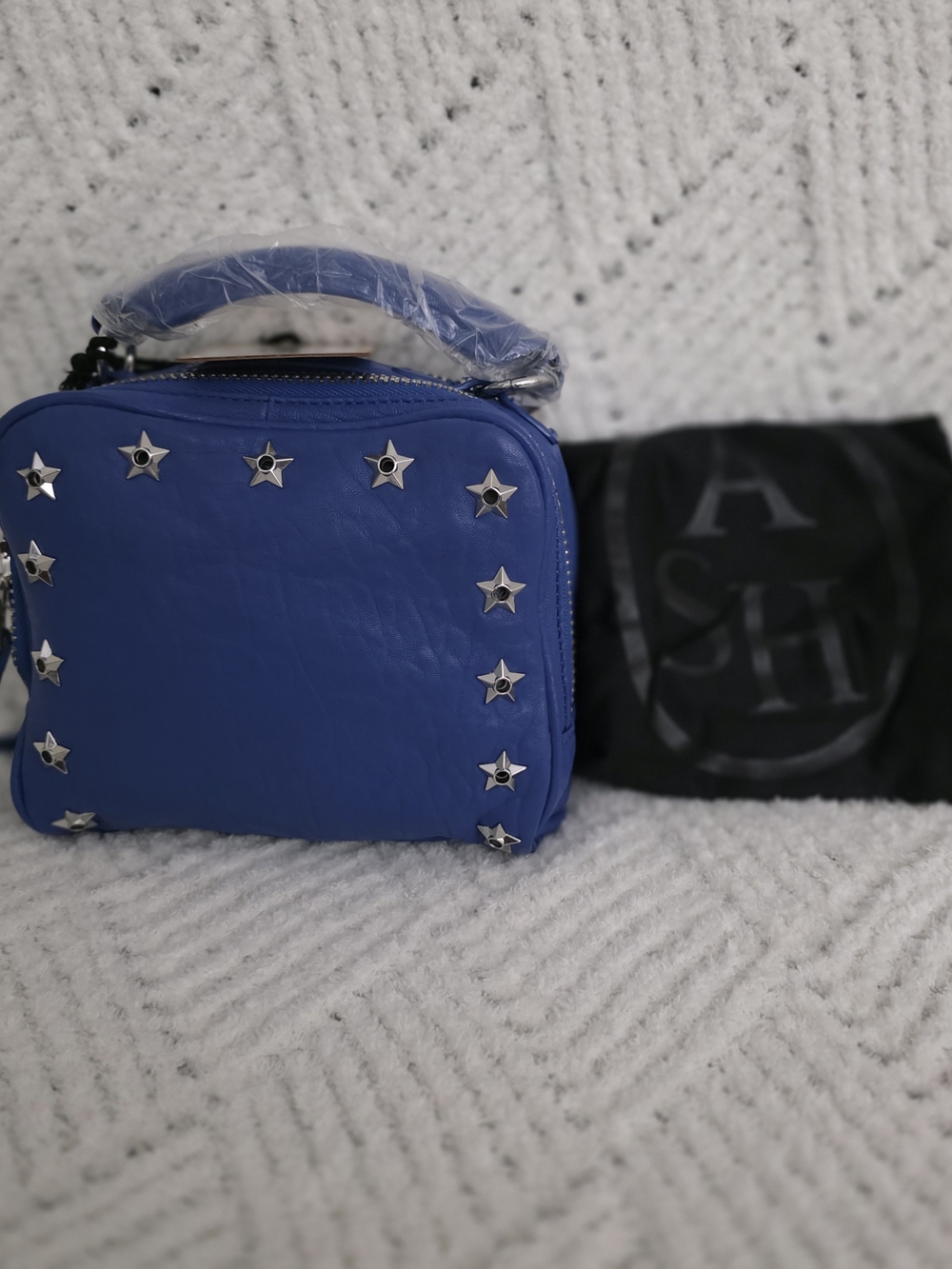 Ash Blue Star-Studded Crossbody Bag
